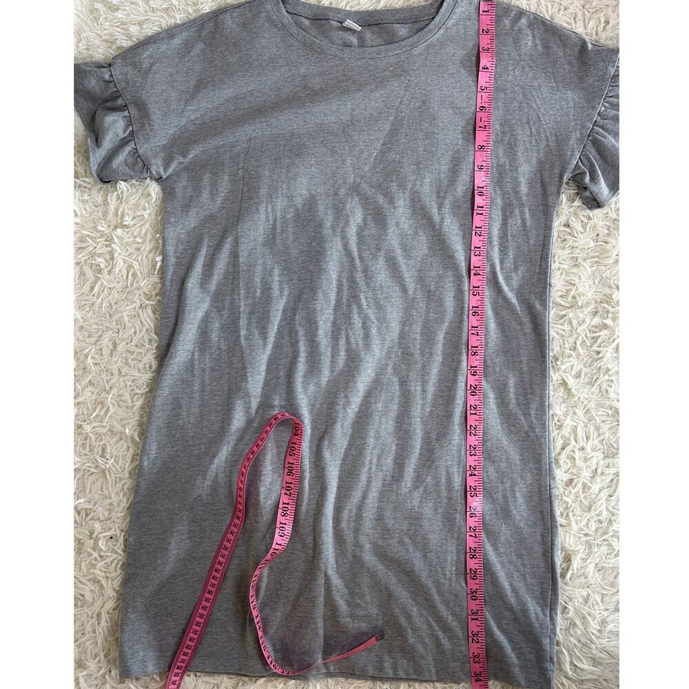 Old Navy Women's Size M Tall Gray Ruffle Sleeve Knee Length T-Shirt Dress #0291 - Picture 8 of 9